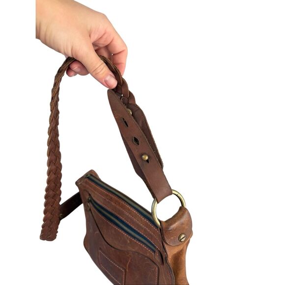 Cuddigan Leather Day Tripper Crossbody Bag Purse Brown - Picture 16 of 16